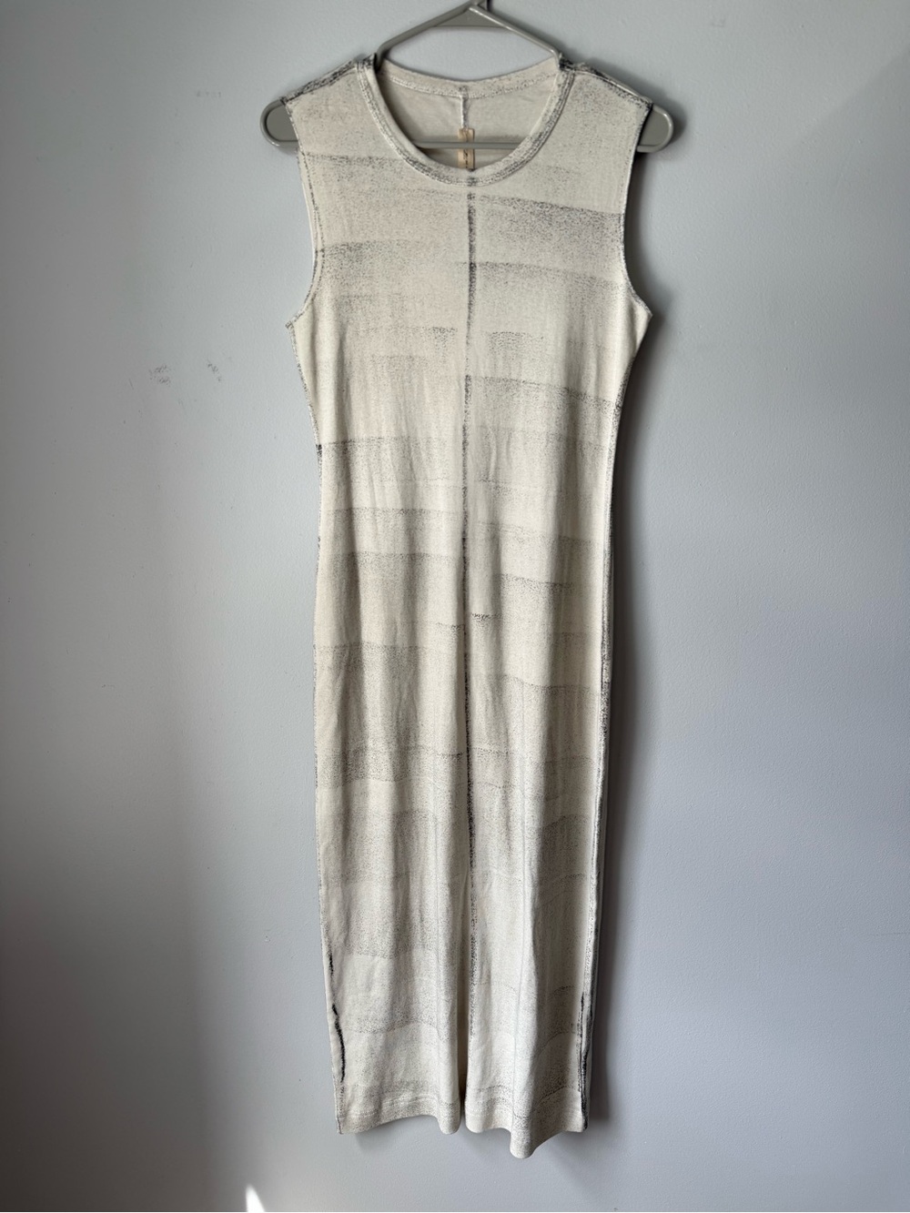Raquel Allegra Sleeveless Long Jersey Maxi Dress Cream Beige Cotton Size 1 S - Picture 2 of 13